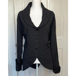 Krista Larson Black and Gray Stripe Jacket, One Size